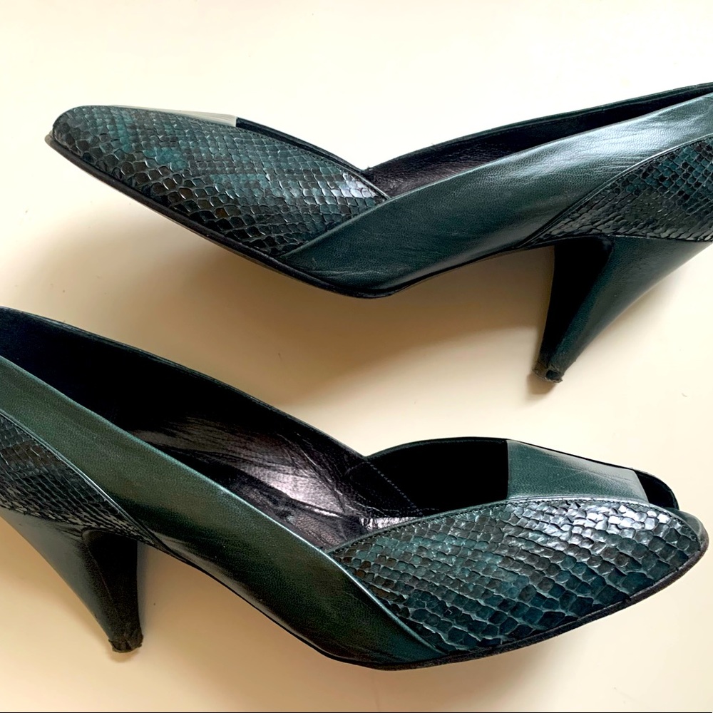 Roberto Nogueron vintage leather and snakeskin heels